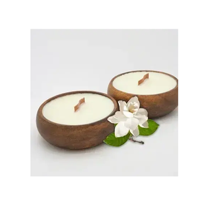 Bol à bougie en bois personnalisé pour la maison, les mariages, les événements, les cadeaux, style rustique, pour table et restaurants, cafés - Product Image 4