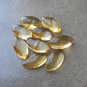 Natural Citrine Cabochon Marquise Shape Flat Back Calibrated Gemstone for Jewelry Making - Product Image 4