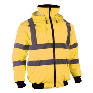 Sudadera de Alta Visibilidad para Trabajo de Seguridad |   Chaqueta de Seguridad Reflectante Impermeable y Resistente al Viento, Poliéster Antiestático Fluorescente, Talla Grande - Product Image 6