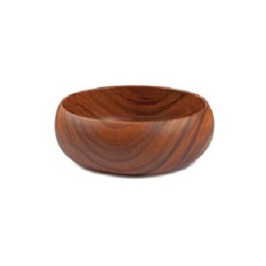 Bol en bois rustique fait main pour servir des fruits frais, des salades, des pâtes, du riz, du pain et des collations à la maison - Product Image 3