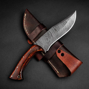 Couteau de chasse à lame fixe de haute qualité en acier Damas, couteaux de camping avec poignées personnalisées pour les détaillants - Product Image 3