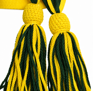 Ceinture de cérémonie à rayures jaunes et vertes, accessoire décoratif pour uniforme formel et tenue de cérémonie, idéal pour événements et défilés - Product Image 5