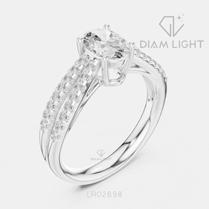 Bague de fiançailles en or blanc 14 carats avec diamant de laboratoire de 1,02 carat, coupe ovale, bague de mariée, certifiée IGI, bijoux fins, cadeau pour femme - Product Image 2
