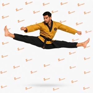 Uniforme de Taekwondo Premium Dobok en Coton et Polyester Respirant, Tenue d'Entraînement Légère et Durable, Col en V, Logo Personnalisé, OEM - Product Image 4