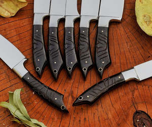 UA Supplies 7 Pcs High Quality Hand Forged Ambidextrous Modern Chef <b>Knife</b> <b>Set</b> with Bone Handle High Polish Leather Bag - Product Image 3