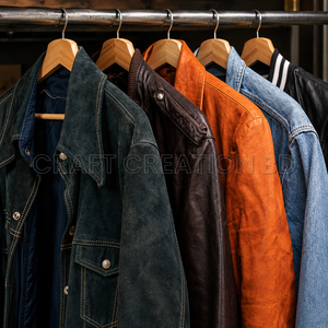 Blouson Moto Unisexe en Cuir Véritable, Col Rabattable, Fermeture Éclair, Couleur Unie, Vêtement d'Automne pour Hommes et Femmes, Personnalisation OEM, Blousons Mixtes - Product Image 5