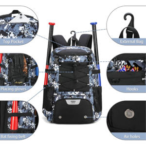 Sac de sport léger Bagnex pour batte de baseball et softball, avec compartiment à chaussures, pour jeunes, filles et adultes, sac de transport portable pour équipement - Product Image 4