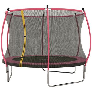 Trampoline d'extérieur rose de 10 pieds approuvé ASTM avec filet de sécurité et poteaux incurvés - Product Image 1