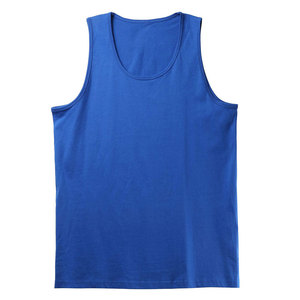 Men's Breathable Cotton/Bamboo Fiber Knitted Tank Top O-Neck Solid Color Casual Sleeveless Vest with Front Logo High-quality - Product Image 4