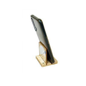 Exquisite Mini Wooden Pocket <b>Mirror</b> – 60 × 60 mm DIY Cell Phone Stand Holder for Desk - Product Image 5