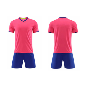 Ensemble de maillots de football personnalisés de haute qualité à manches courtes 100% polyester respirant et à séchage rapide - Product Image 4