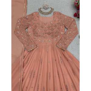 เสื้อผ้าจอร์เจียเจ็ตลำดับด้ายเสื้อทำงานกับลูกพีช dupatta - Product Image 2