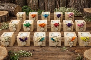 Wood <b>Tea</b> Light Holder Set Round Handmade Candle Holder for Home Decoration - Product Image 5
