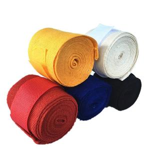 Bandages de boxe en coton et nylon de haute qualité, doux, avec logo personnalisé, semi-élastiques, tailles personnalisées pour Muay Thai, MMA, boxe - Product Image 4