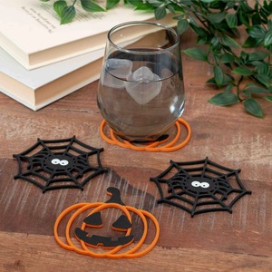 Halloween Theme Metal Laser Cut Stylish <b>Coaster</b> Set Pumpkin Ghost Bat & Haunted Decor <b>Drink</b> <b>Coasters</b> <b>for</b> Home Party & Gifts - Product Image 5