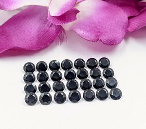 Spinelle noire facettée de qualité AAA, taille ronde, 5*5 mm, 100% PIERRE PRÉCIEUSE NATURELLE pour la fabrication de bijoux à prix de gros - Product Image 3