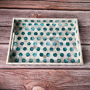 Bandeja de Servir de Nácar PERFECT ENTERPRISES: Bandeja con Incrustaciones de Nácar Hecha a Mano - Product Image 6