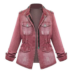 Veste en jean tendance pour femme, élégante et décontractée, à manches longues, légère, respirante, écologique, pour le printemps, couleur foncée - Product Image 4
