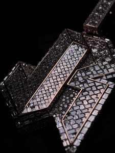 Pendentif personnalisé en argent 925 avec moissanite taille émeraude, plaqué rhodium, style hip-hop, pour homme - Product Image 3