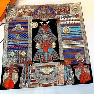Nuevo Pañuelo de Seda de 90 cm con Dobladillo Enrollado a Mano, Diseño Palace Armor Battle Queen, Decoración de Lujo, Regalo Hecho a Mano, Accesorios de Moda - Product Image 2