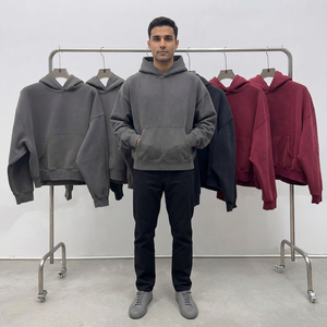 Premium Heavyweight 400g 100% Cotton <b>Fleece</b> Men's Plus Size <b>Hoodies</b> with Custom Printed Logo Eco-Friendly OEM Service - Product Image 1