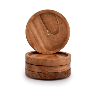 Sous-verres en bois écologiques, ensemble de sous-verres en bois massif naturel pour tasses à café, à thé, protection de table - Product Image 2