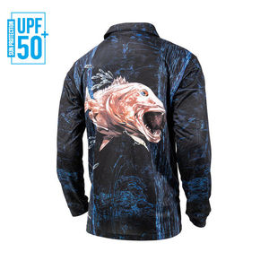 เสื้อโปโลตกปลาแขนยาวผู้ชาย ป้องกันรังสียูวี UPF50+ ไซส์ใหญ่ แห้งเร็ว ระบายอากาศได้ดี ผลิตจากโพลีเอสเตอร์ 100% รับผลิตตามแบบ สั่งซื้อจำนวนมากได้ (OEM) - Product Image 2