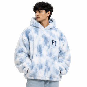 Sweat-shirt à capuche pour homme de haute qualité, en polaire sherpa, tie-dye, coupe ample, toucher doux, vêtements d'hiver, B2B, approvisionnement USA - Product Image 1