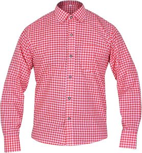 Chemise en twill à carreaux rouges bavaroises respirante 100% coton pour homme Onstyle Sports - Product Image 1
