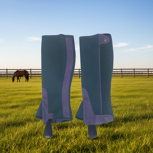 Women's Synthetic Leather Mid Rise Half <b>Chaps</b> Durable Equestrian Leg Protection Horse <b>Riding</b> Gear Cowboy <b>Chaps</b> - Product Image 3