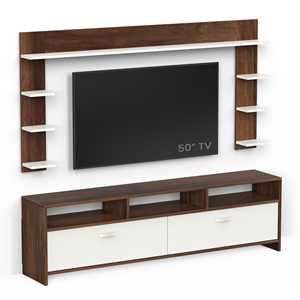 Mannsae Plus Mueble de TV Moderno de Madera Sintética con Estantes para Libros, Soporte para Decodificador y Exhibición Decorativa, para Colocar Junto a la Cama - Product Image 4