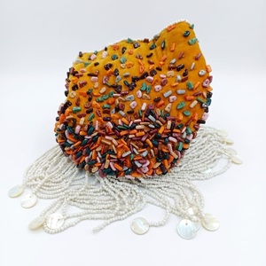 Hot Sale Cotton Canvas <b>Beaded</b> Handmade Shoulder Bag <b>Large</b> Capacity Casual Daily Use Handbag Available For Sale - Product Image 4