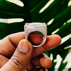 Anillo de Plata de Ley 925 para Hombre, Estilo Hip Hop, con Incrustaciones de Diamantes Moissanite de Corte Brillante Redondo, Regalo de Aniversario, Joyería Iced Out - Product Image 4