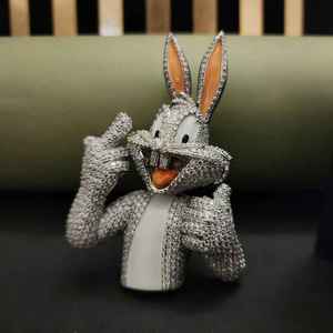 Colgante de Lujo de Bugs Bunny en Plata 925 con Cristales de Estrás, Amuleto Unisex con Temática de Dibujos Animados, Regalo - Product Image 4