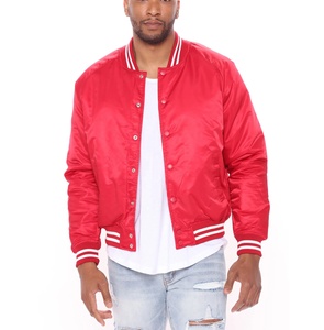 Veste Letterman universitaire personnalisée pour femmes veste Letterman universitaire de baseball veste en satin pour hommes vente en gros - Product Image 4