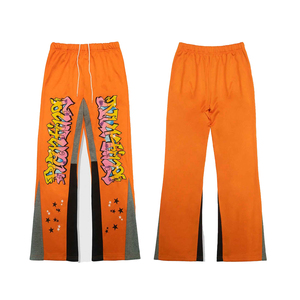 Pantalones de chándal personalizados para hombre, estilo Y2K, casuales, lavados, de tela gruesa, con rayas, de pierna recta, holgados, acampanados, para caza - Product Image 3