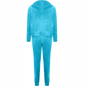 <b>Tracksuit</b> Custom Hot Selling <b>Velour</b> <b>Tracksuit</b> Plus Size Women's Zip up Cotton Hoodie and Jogger 2 Pieces Velvet Suit for Women - Product Image 3