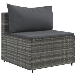 Ensemble de canapés de patio en rotin gris de 5 pièces avec coussins Mobilier d'extérieur durable - Product Image 4