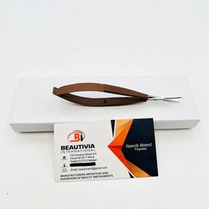 Tijeras Profesionales para Cejas, con Punta Afilada, para el Cuidado de las Cejas y el Cabello Fino, de Acero Inoxidable, Color Marrón Mate, Ligeras - Product Image 5