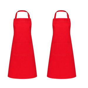 ผ้ากันเปื้อนครัวผ้าฝ้าย 100% พร้อมกระเป๋าด้านหน้า ผ้ากันเปื้อนปรับได้สำหรับใช้ในบ้าน ร้านอาหาร คาเฟ่ และเชฟ - Product Image 1