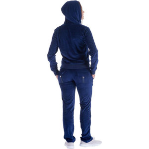 Conjunto de Chaqueta y Pantalones Deportivos con Puños, Material Suave y Afelpado, Dos Bolsillos, Cintura con Cordón, Chándal de Velour - Product Image 4