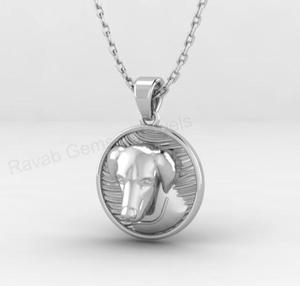 Best Selling Solid 925 Sterling Silver Custom Memorial Personalized Pet Dog Portrait Coin Pendant Necklace Fine Jewelry For Men - Product Image 4