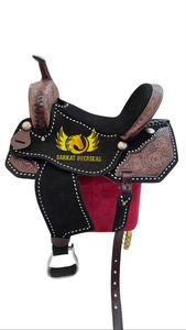 Silla de montar western de cuero de grano completo personalizada y duradera 2026 con adornos florales, brida de cuero portátil y accesorios a juego con el logotipo. - Product Image 6