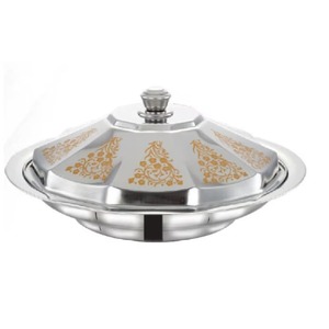 High Quality Steel Casseroles Gold Silver Gas Induction Ready <b>Custom</b> Logo Modern Design Food Warmer Hotpot Lid Serving Dish - Product Image 3