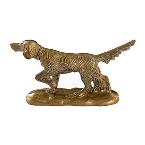 Handcrafted Brass Hunting <b>Dog</b> Sculpture Detailed Retriever <b>Dog</b> Statue Antique Gold Finish Metal <b>Dog</b> <b>Figurine</b> Dynamic Canine - Product Image 2