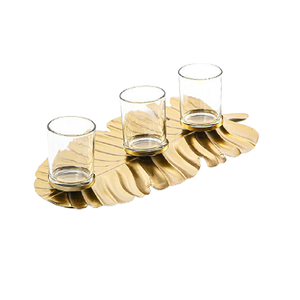 Support de bougie chauffe-plat haut de gamme en verre et métal, pour une touche décorative de Noël à la maison - Product Image 1