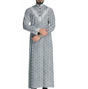 Ropa de Moda Transpirable para Hombre, Jubbah de Manga Larga, Último Modelo en Oferta, Vestido Musulmán de Color Sólido, Thobe, Thawb, Jubba - Product Image 5