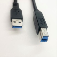 Cable USB 3.0 B Macho de 7.5M, UL20276, Carga Rápida de 3A, Niquelado, PVC, Cumple con RoHS, para Impresora, Escáner, Computadora, Datos