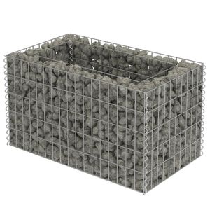 Gabion letto rialzato 35.4 "x 19.7" x 19.7 "acciaio zincato per impianti artificiali - Product Image 2