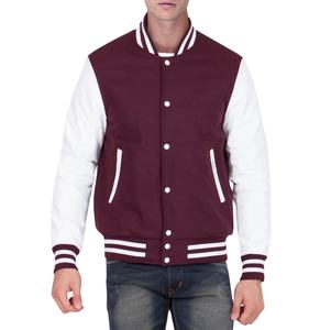 Veste varsity en laine coupe-vent pour homme, hiver, boutons décoratifs sur le devant, broderie de logo personnalisée, grandes tailles - Product Image 1